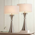 360 Lighting Rachel Concave Column Lamps Set of 2 with Table Top Dimmers