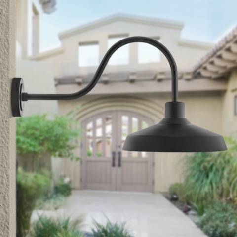 Hinkley Forge 17 1/2" High Black Outdoor Barn Wall Light